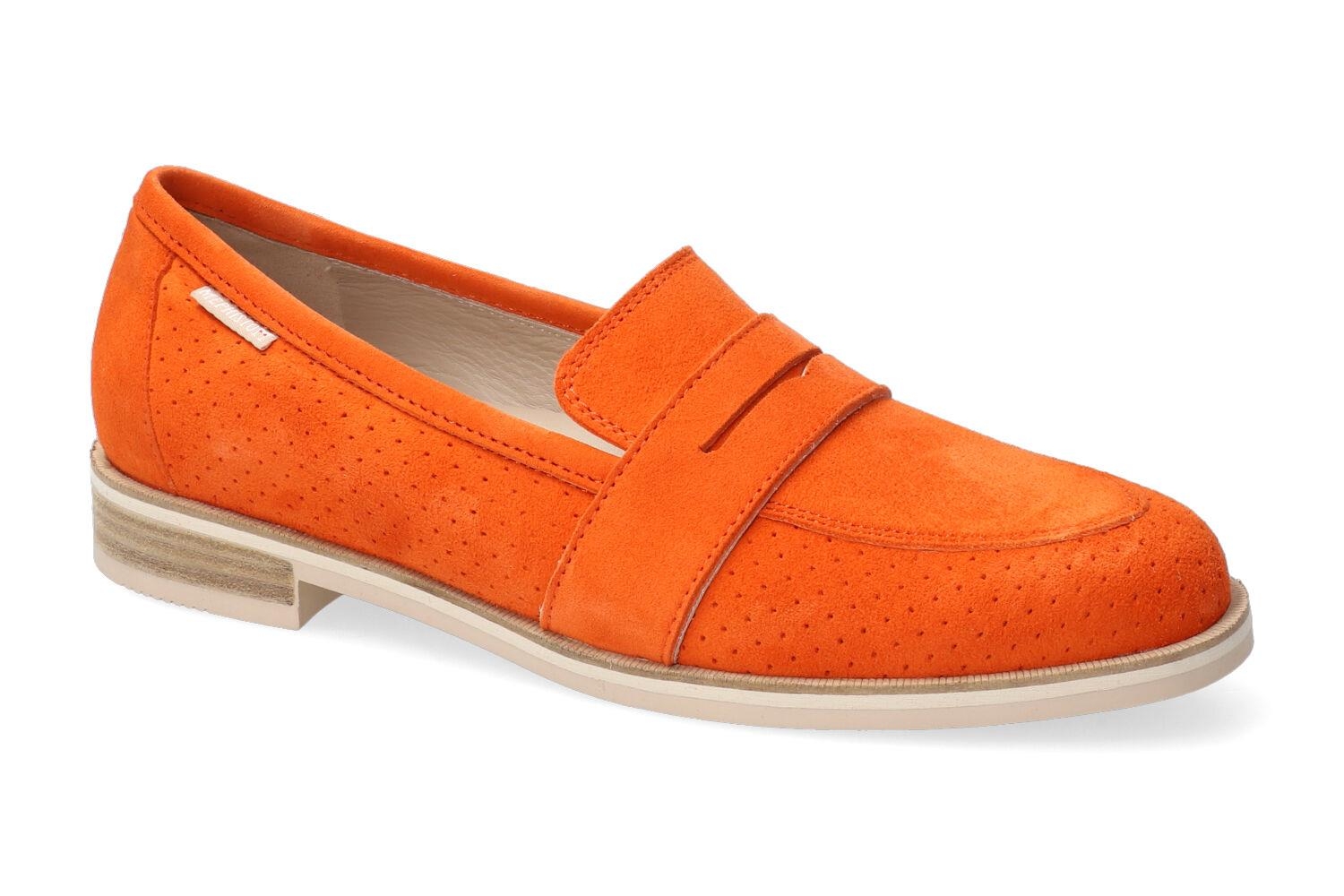 mocassins femme modèle Hadele perf orange - Mephisto